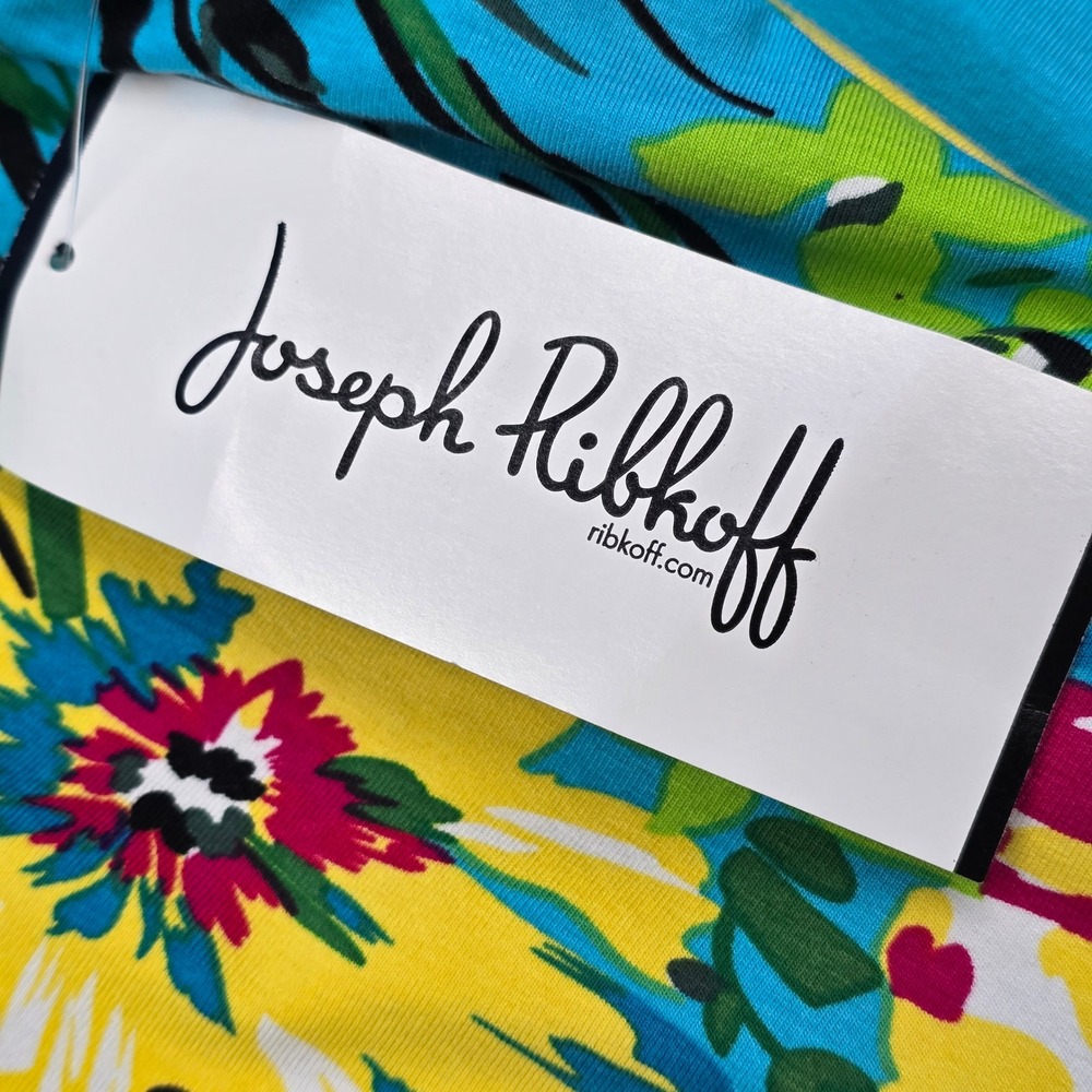 Joseph Ribkoff Floral Halter Sheath Dress 20614 Aqua Blue Size 6 NWT NEW - Picture 9 of 9